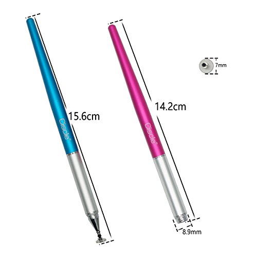 Ciscle Disc Stylus 2Pack Precise Disc Styli mit 4 Ersätze Disc Tips für kapazitive Touch-Screen-iPads, Tablets, iPhones, Samsung Galaxy Note / Tab und mehr (Blau + Rosa) - 6