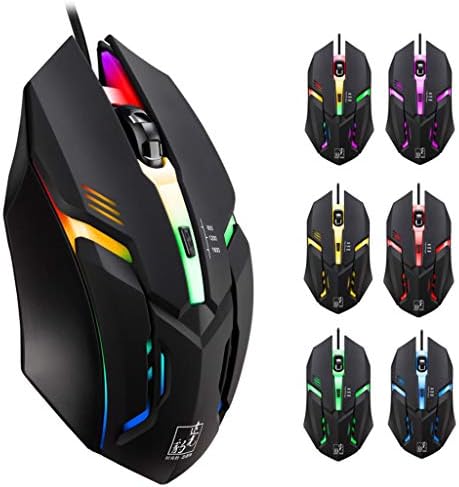 Wired Mouse Jaminy Wired LED Light 4 Button 1600DPI Optical Usb Ergonomic Pro Gamer Gaming Mouse