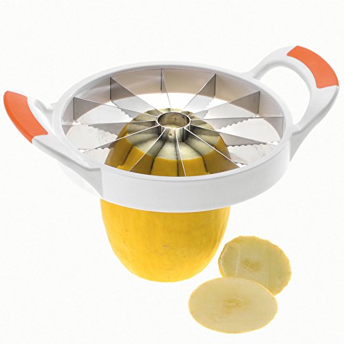 Westmark Melonenteiler, 29,7 x 21,5 x 3,6 cm, Rostfreier Edelstahl/Kunststoff, Jumbo, Weiß/Orange, 51602270 - 2