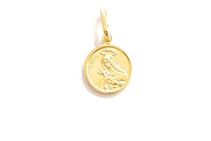 DE BUSSY Medaglietta Santa Rita in argento sterling con rivestimento in oro 18 carati.