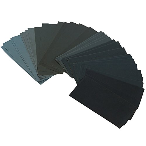[ 36 Stück 400-3000 ] GIMARS Schleifpapier Sortiment Trocken / Nass Sandpapier, 9 x 3,6 Zoll, Körnung 400-3000, für Automobil Schleifen, Holzmöbellackierung, Veredelung, Holzverarbeitung