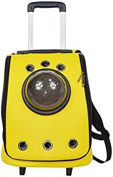 YQQ Pet Trolley Case Space Capsule Pet Package Shoulders Backpack Portable Trolley Cat Bag Dog Pack Breathable