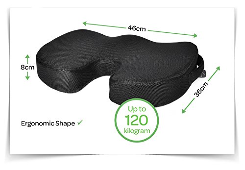 Zenyo TUT-DIR-GUT Sitzkissen | orthopädische Sitzauflage mit zwei Bezügen | Mesh und Velour Bezug | Steißbein-Kissen für Gesundheit und Fitness | für Entspannung und physiologische Schmerzlinderung … - 5