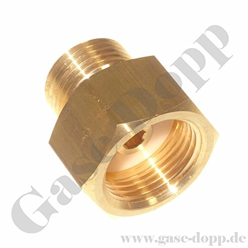 Reduzierung W 21,8 x 1/14" RH AG x W 24,32 x 1/14" RH IG - Adapter Argon / Stickstoff 200 bar von Gase Dopp