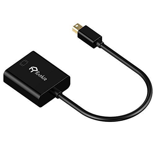 Mini DisplayPort auf VGA, Rankie Vergoldet Mini DP (Thunderbolt™ Port Kompatibel) zu VGA Male to Female Kabel-Adapter Konverter (Schwarz) - 2