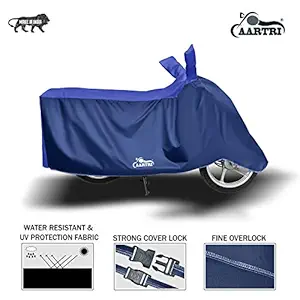 ROYALS CHOICE Bike Cover Dust and Water Proof Two Wheeler Body Cover for Yamaha YZF-R15 V2, FZ-25, R15S, FZS-FI, Fazer-FI, FZ-FI, Fazer-250, YZF R16 (Black with Single Stripe Blue)