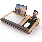 VAKTAVYA Portable Laptop Lap Desk with Soft Wrist Pad, Fits Up to 55 * 34 CM Anti-Slip Strip, Tablet or Phone Storage Slot,Po