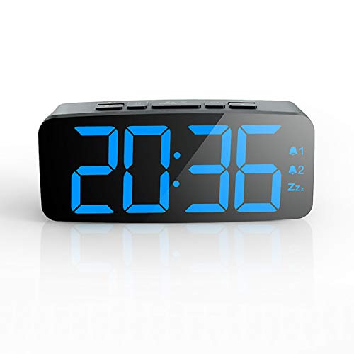 Pingko Reloj Despertador Digital Pantalla LED Inteligente, función de repetición, Brillo Ajustable, pequeño y Ligero para Viajes, Escritorio o Dormitorio