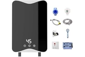 Elektronischer Durchlauferhitzer,CEIEVER Mini Instant Warmwasserbereiter 220V 5500W Mini Warmwasserbereiter mit Durchlauferhitzer Dusche,für Badezimmer Küche