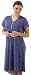 Ladies Soft Jersey Short Sleeved Maternity Nightshirts. Butterfly, Woodland or Blue Print. Sizes 10/12 14/16 18/20 (10/12, BLUE)