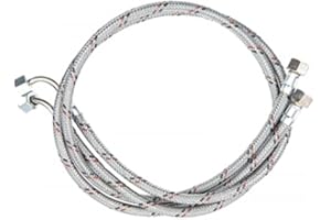 All4sale - 2 Unidades Tubo Flexible Quemador | 1000 mm (1 Metro) | Rosca H 3/8" x H 1/4" | Máx. 90ºC | Manguera de Conexión para Caldera de Gasoil