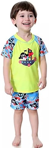 Zerci Baby Boys Swimwear Cute Board Shorts Swim Trunk Rashguard Set Swim Cap