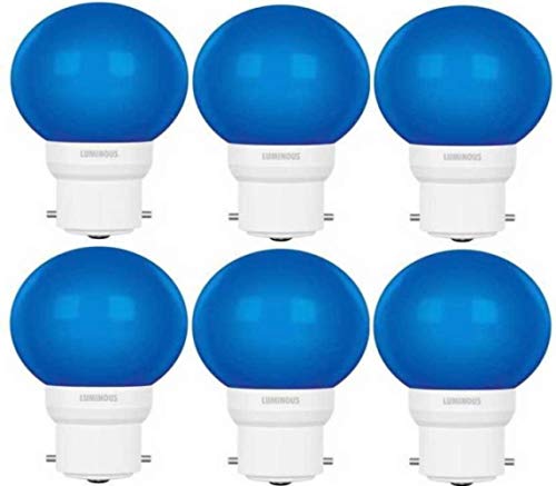 Luminous 0.5 W Round B22 D LED Bulb (Blue, Pack of 6)