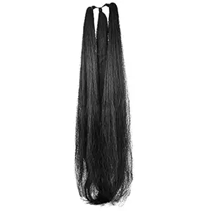 Generic Synthetic Nylon Hair Extension Parandi Choti For Women And Girls (20 Inch, Black)
