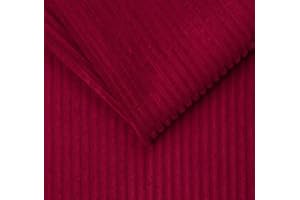 TAPHICEROS Tissu Velours Côtelé, Rouge, 100 cm x 142 cm, Au Mètre, Tissus D'ameublement, Tissu Côtelé Épais, Material De Revêtement, Décoratif Pour Meubles Diy Canapé, Housses De Coussin, Vêtements