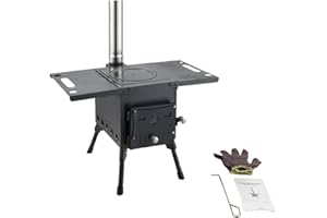CDZHLTG Stufe per tenda da campeggio Stufa a legna portatile pieghevole Stove per riscaldamento e cucina