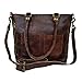 Produktbild DC Elements Damen Echtes Ziegenleder stilvolle Shopper Braun Tote rustikale neue Handtasche Crossbody Büro Umhängetasche Geschenk