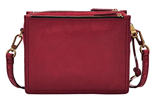 Fossil Damen Tasche Campbell - Crossbody, Women’s Cross-Body Bag, Rot (Red Velvet), 6.1x15.2x19.7 cm (B x H T)