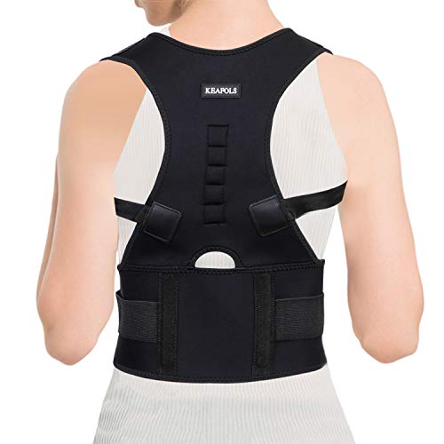 KEAFOLS Postura Schiena Spalle Fascia Posturale Uomo Donna Postura Schiena Supporto Traspirante Regolabile Posturale (Nero, M)