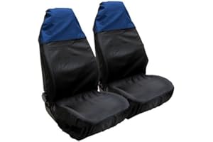 Wheels N Bits Two Waterproof Heavy Duty Front Car Van SUV Seat Covers Protectors Blue Top/Black Compatible with Mazda CX-5 CX-7 CX-9