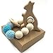 Produktbild Coskiss Häkeln Bead Teething Ring Set unbehandelten Buche Teether mit organischen Holz Känguru Spielzeug Holz Armband Baby Mom Kids hölzernen Teether Bangle (color 2)