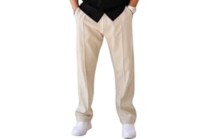 WINKEEY Pantalon Homme Léger Taille Élastique avec Cordon - Coupe Droite Bas Ouvert avec Poches - pour Travail, Sport, Décontracté