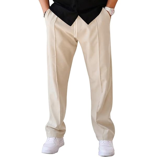 Pantalon Homme Coupe Ajustée - Pantalon Costume Formel Élégant Uni, Confortable Et Polyvalent