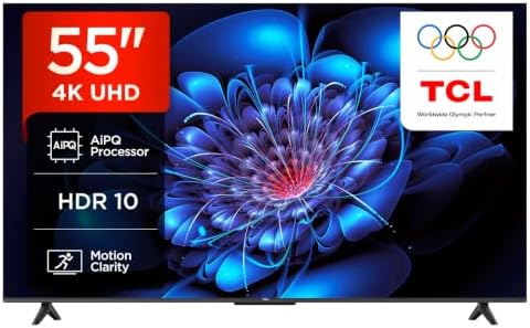 TCL 55P6K TV LED Direct da 55", TV HDR 4K, Smart TV con tecnologia Google TV (Dolby Audio, Motion Clarity, compatibile con Google Assistant e Alexa)