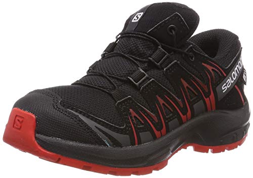 Salomon Kinder XA Pro 3D CSWP J, Trailrunning-Schuhe, Wasserdicht, schwarz (black / black / high risk red), Gre 36 Salomon Kinder XA Pro 3D CSWP J, Trailrunning-Schuhe, Wasserdicht, schwarz (black / black / high risk red), Gre 36