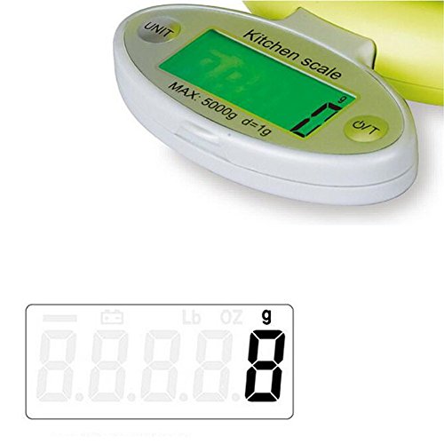 OBEST NIUMini Professionelle Digital Elektronische Küchenwaage mit LED-Display, Digital Kitchen Scale, Faltbare Lebensmittel Wiegen Skalen für Kochen 11lbs / 5kg, Digitalwaage, Elektronische waage,(5kg Maximalgewicht) - 2