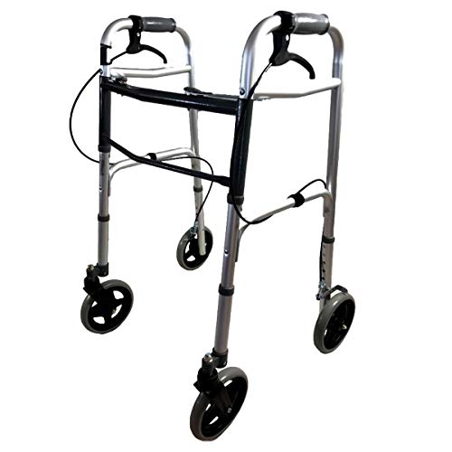 Deambulatore Ultraleggero Pieghevole con Freni di Sicurezza