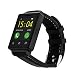Produktbild Handy-Uhr Smart Watch, Sport-Uhr, Schrittzähler, Pulsuhr Mit Pulsmesser, Für iOS und Android, 1,54 Zoll runder Touchscreen, Lederriemen, Armbanduhr Telefon, Schwarz