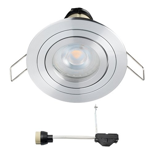 Preisvergleich Produktbild LED Einbaustrahler Coblux / Einbauleuchten / Deckenstrahler / Einbauspots / Einbaulampen / Downlight / Deckenspots / Deckeneinbauleuchten / 5W / Dimmbar / Schwenkbar / Flach / 230V / IP20 / Warmweiß