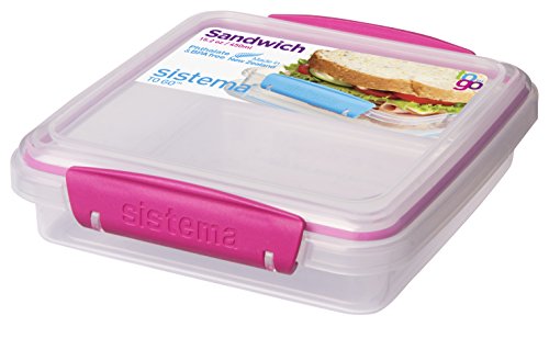 Sistema to go  Fiambrera, 15,2 oz, Color Transparente y Rosa