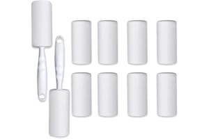 YZDZSW Fusselrolle 10 Rollen mit 2 Abroller, 600 Blatt Fusselrolle Nachfüllpack, Lint Roller für Kleidung Sofa Bett Entfernt Tierhaare