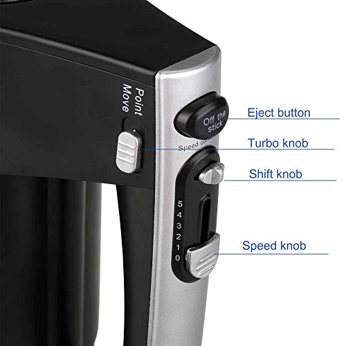 Homdox Handrührer 10 Geschwindigkeiten mit Turbo und Auswurftaste, 4 Edelstahl Rührstäben und Knethaken 250W Elektrische Handmixer - 3