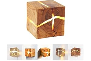 Lfoute Vintage Holz Wandleuchte LED 5W Kreative Wandlampe Nachtlampe Zufällig Riss Innen Wandbeleuchtung Für Schlafzimmer Wohnzimmer Esszimmer Flur Korridor Treppe Dekorative Lichter,1 pc