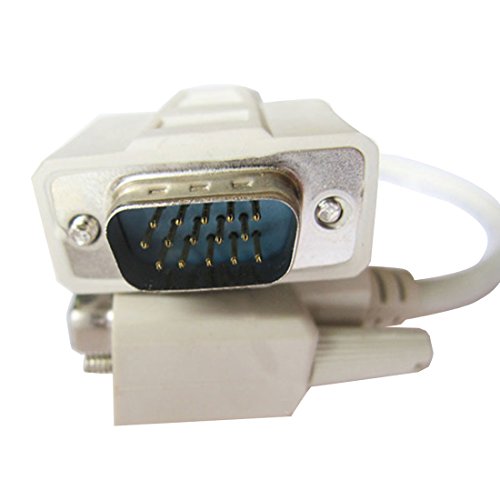 sourcingmap® Weiß 1 PC bis 2 VGA SVGA Monitor Y Splitter Kabel führen 15 Pin de - 5