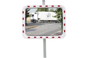 DANCOP Verkehrsspiegel H600xB800mm Kunststoff,rot/weiß 22m