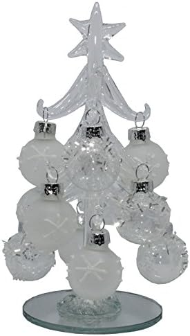 Delicate Small Glass Christmas Tree Assorted 16cm (Frosted)