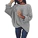 Produktbild Hanomes Damen warme Pullover Mode Strickpullover Winter Rundhalsausschnitt Strickjacke  Asymmetrisch Jumper Tops Shirt Bluse
