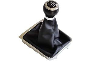 KAKULKOMEN Für V-W Passat B6 B7 CC 2005-2013 ，Schaltknauf mit staubdichter Abdeckung ，Schaltknauf Stick Gaiter Boot Frame Kit(6 Gang)