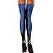 Produktbild OdeJoy Frau Sexy Gemütlich Schenkel Hoch Strümpfe Leder Spitze Bogen Lange Socken Spitze Bandage Hohe Socken Jacquard Netz Socken Nachthemd Unterwäsche Dessous Bikini Höschen (1 PC, Blau)