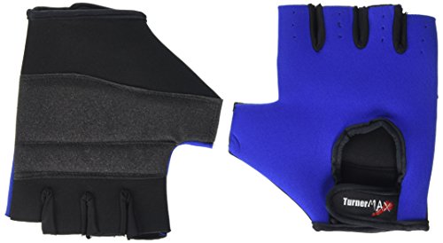 TurnerMAX Gimnasio Peso Levantamiento Cuerpo Edificio Guantes de Ciclismo Ejercicio de Entrenamiento Agarre de Neopreno, Negro, tamaño Mediano