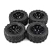 Produktbild LouiseEvel215 4 Stücke 120mm 10 Contour Public Word Fetal Blume Offroad Felge und Reifen für 1/10 Monster Truck Racing RC Auto Zubehör