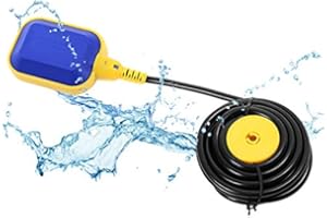 EJOYOUS Interruptor flotante Interruptor de control de nivel de agua, Interruptor flotante de bomba Interruptor rectangular con cable largo de 10 m, Control automático del nivel de agua Interruptor flotante