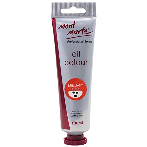 Mont Marte Ölfarbe Künstlerfarbe Malfarben – 100 ml – Brilliant Rot (Rot) - 2