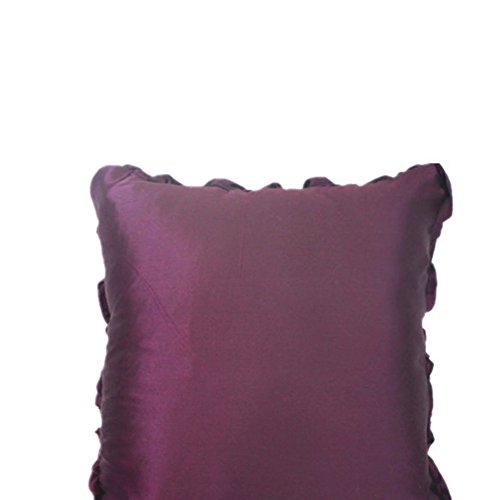 Oriskey 3D Satin Rose Blumen Kissenhülle Kissenbezug Kissenbezüge Dekokissen Kissen Fall Haus Bett Sofa Couch Zimmer Auto Dekorative Violett 42x42cm - 2