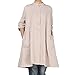 Produktbild TEBAISE Damen Herbst Baumwolle Leinen Voller vorderer Knopf Blouse Kleid mit Taschen Frauen-Baumwollleinen Lange Bluse unregelmäßiger Rand Buttons lose beiläufige Weinlese-Spitzen-Hemd-Kleid