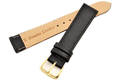 Vintage Time WatchesBuffalo Grain Genuine Calf Leather Bracelet | Stainless Steel Buckle | Choice of Width & Colours | 16mm, 18mm, 20mm or 22mm Bands